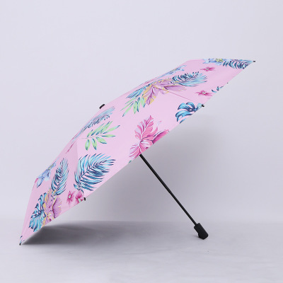 創(chuàng)意新款三折初夏系列防曬晴雨傘 黑膠防紫外線(xiàn)遮陽(yáng)傘 創(chuàng)意太陽(yáng)傘